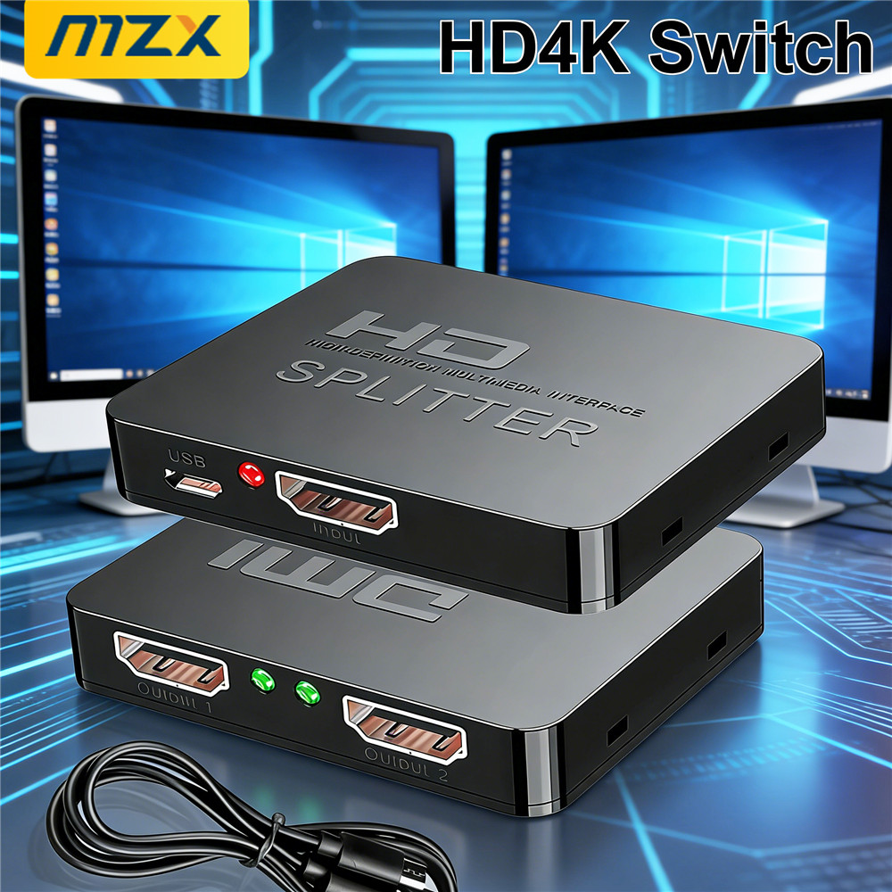 Kvm Switch Dual Monitor - 1-in-2-Out 4K Switch Video HDMI-compatible Splitter