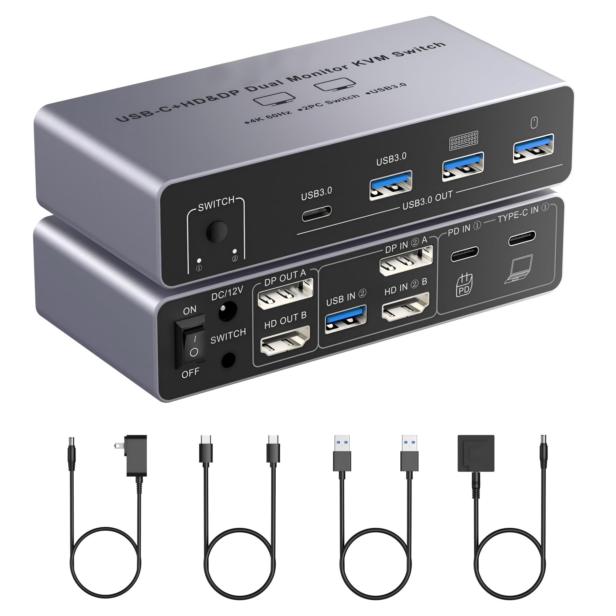 HDM DP KVM Switch 2 Monitor 2  - Kvm Switch Dual Monitor ulasan dan harga