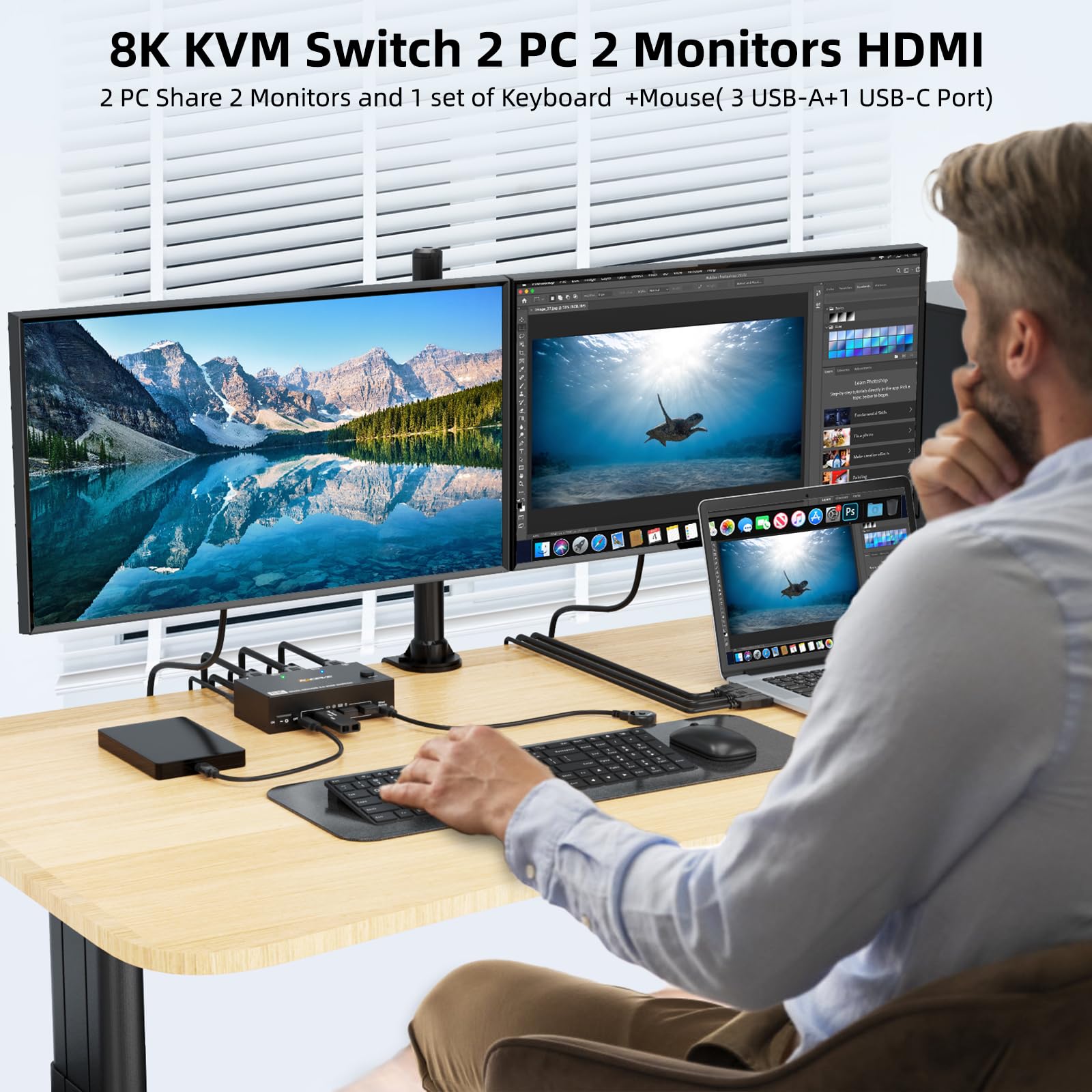 USB 3.0 KVM Switch 3/2/1 Monit - Kvm Switch Dual Monitor ulasan dan harga