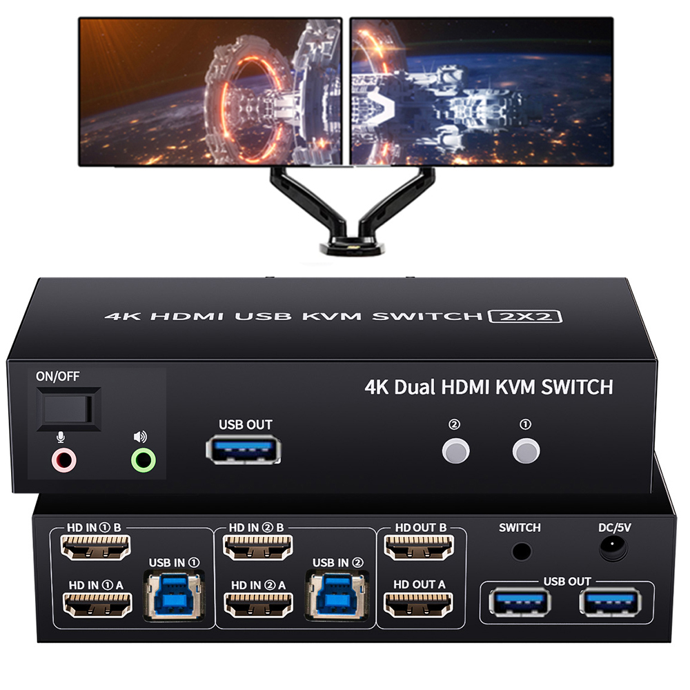 Dual Monitor HDMI KVM Switch 2 - Kvm Switch Dual Monitor ulasan dan harga