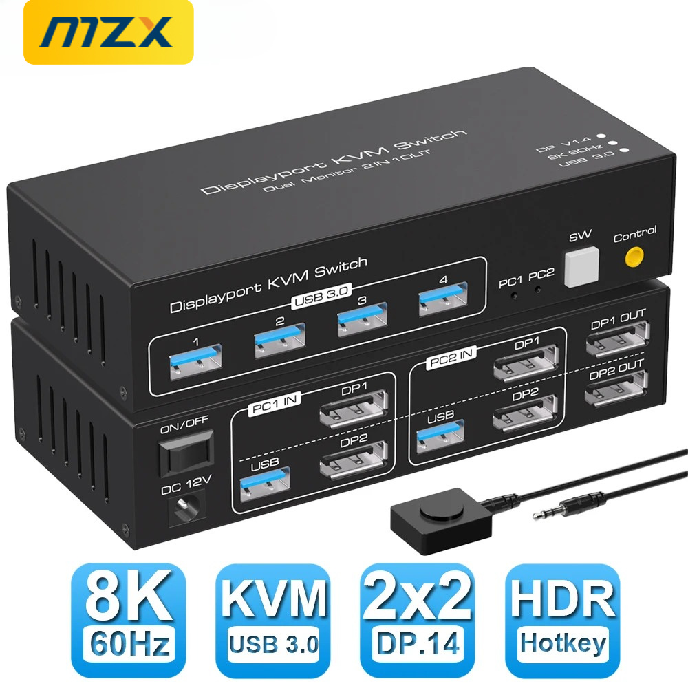 MZX KVM Switch 2 Dual Monitors - Kvm Switch Dual Monitor ulasan dan harga