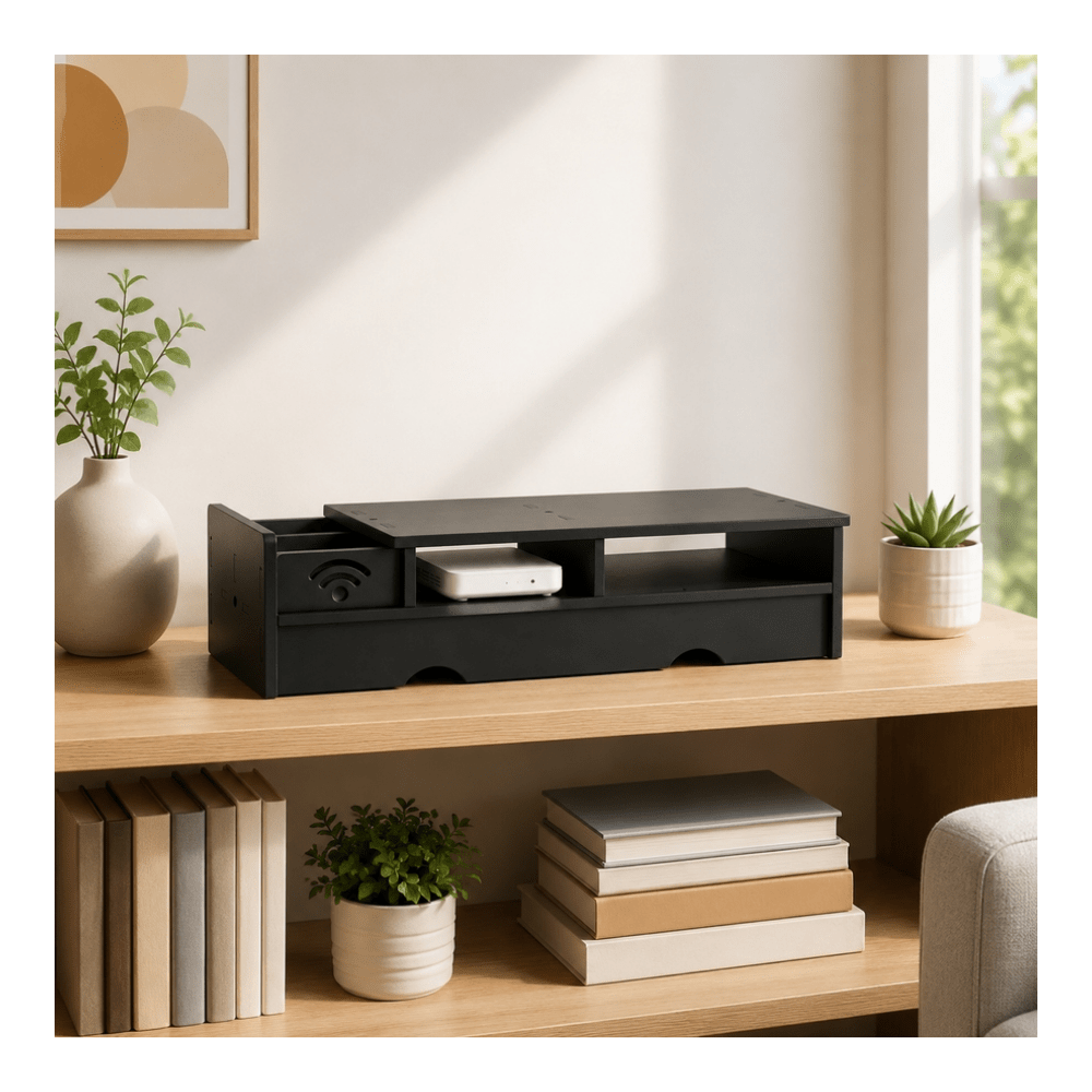 Black Matte WiFi Router Storag - Office Tech And Space ulasan dan harga