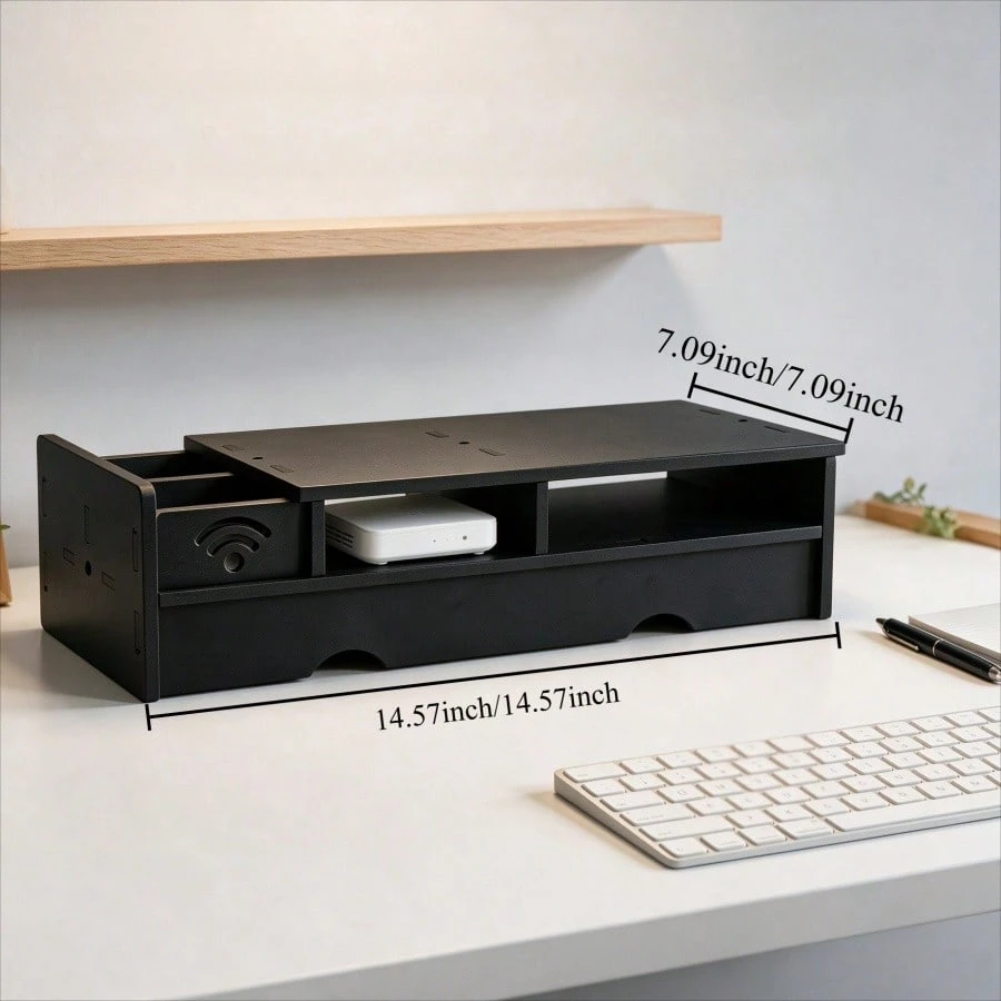 Black Matte WiFi Router Storag - Office Tech And Space ulasan dan harga