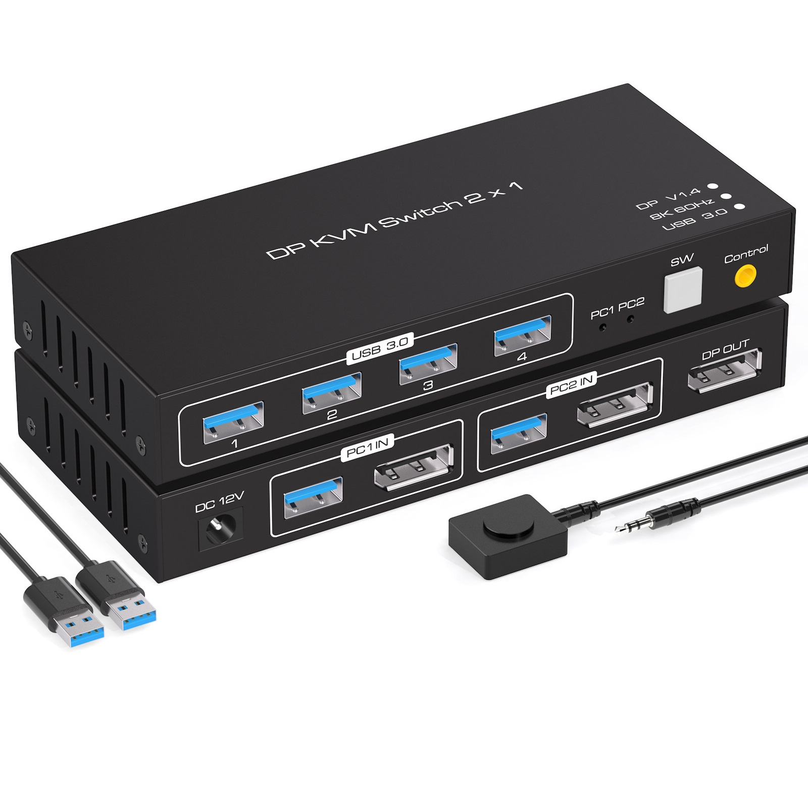 2x1 DP KVM USB Switch Dual Por - Kvm Switch Dual Monitor ulasan dan harga